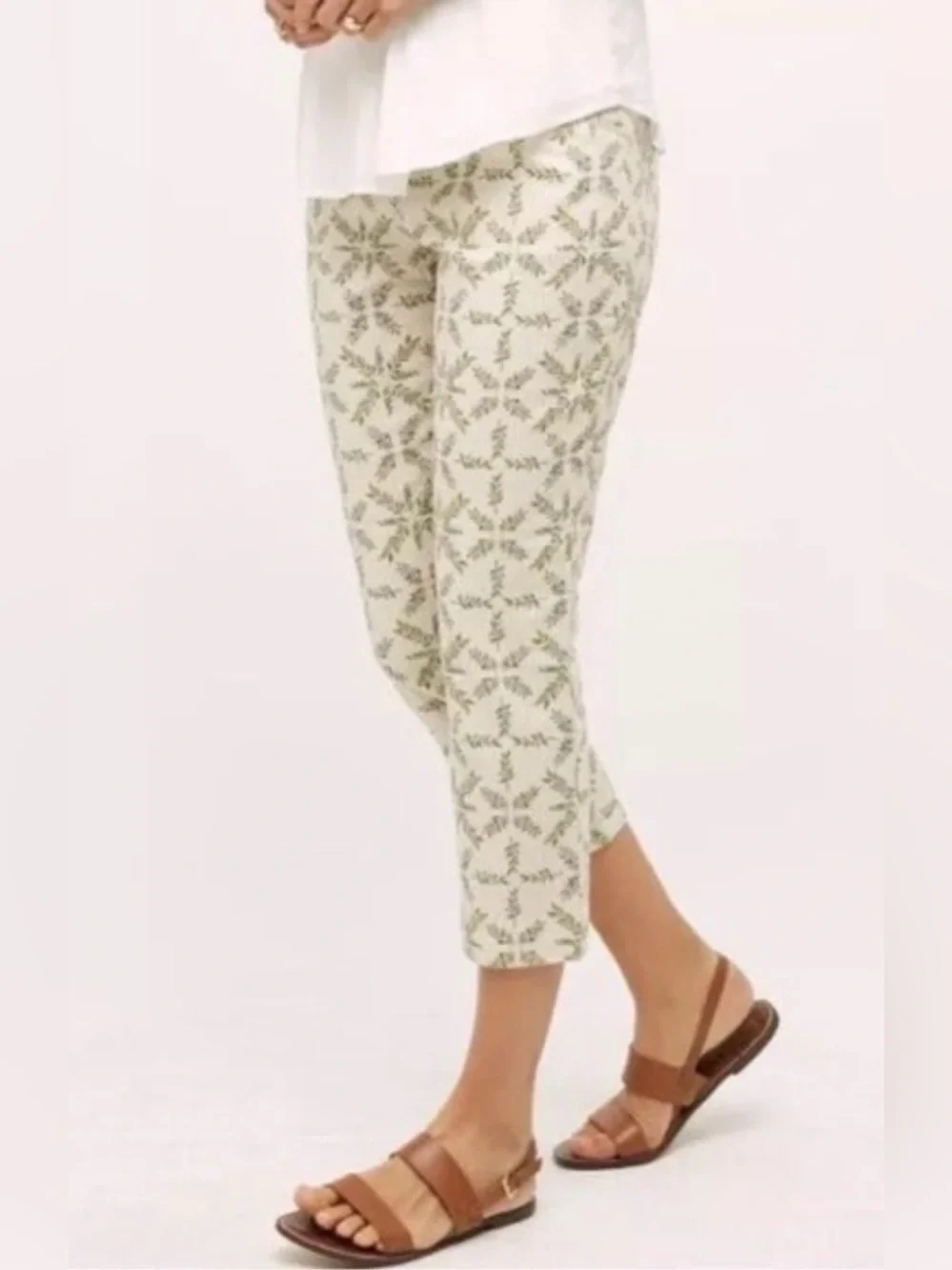 Anthropologie Cartonnier Charlie Trouser‎ Medallion Leaf Print, Size 8